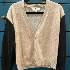 100% Cashmere Color Block Cardigan